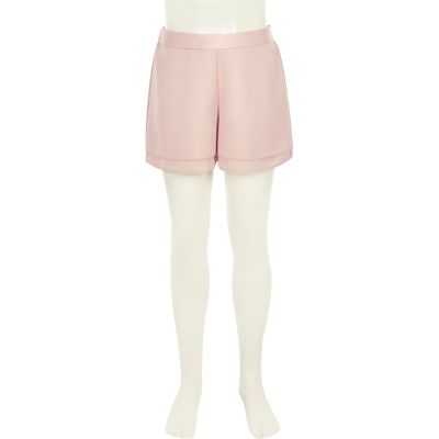Girls pink high waisted shorts